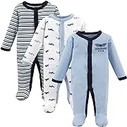 Luvable Friends Baby Boy Cotton Preemie Snap Sleep and Play 3pk, Airplane, Preemie