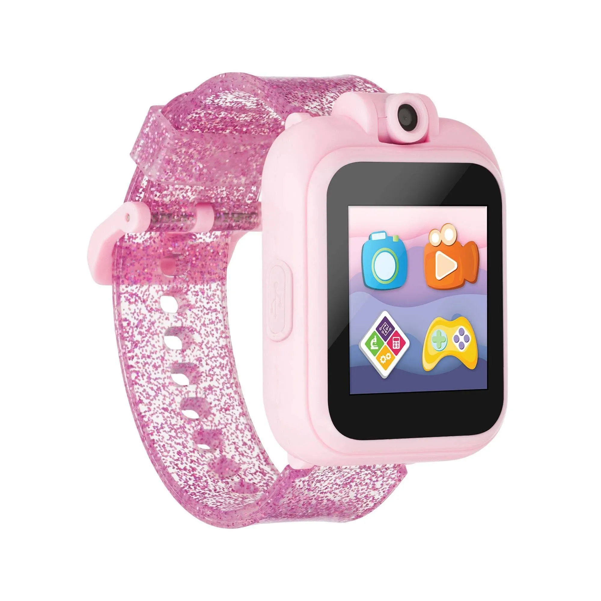 "Kid's Playzoom 2 Fuchsia Glitter Tpu Strap Smart Watch 41mm In Bright Pink"