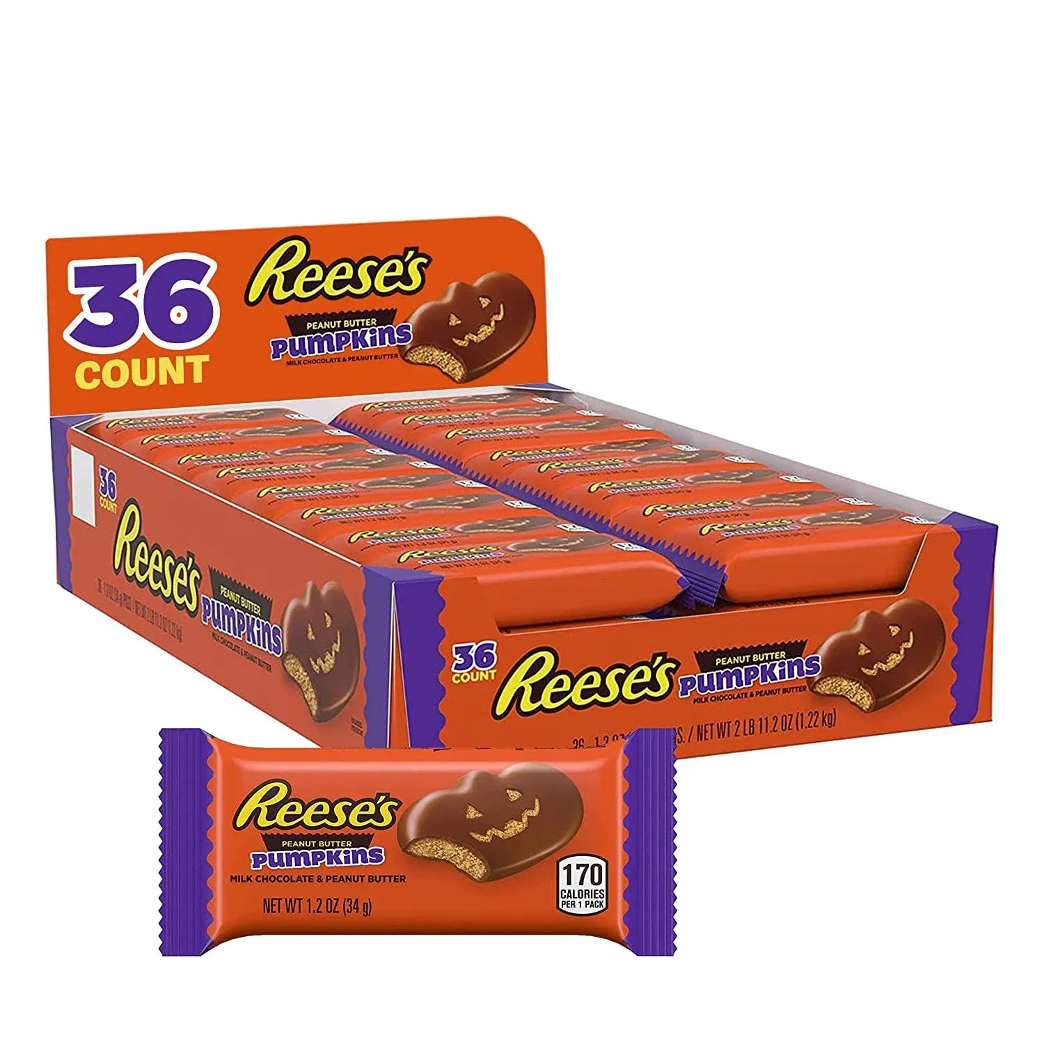 Reese's Milk Chocolate Peanut Butter Pumpkins Halloween Candy - 1.2 oz