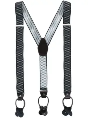 Ctm Men's 1.375 Inch Wide Dress Y-Back Button-End Suspenders, Black