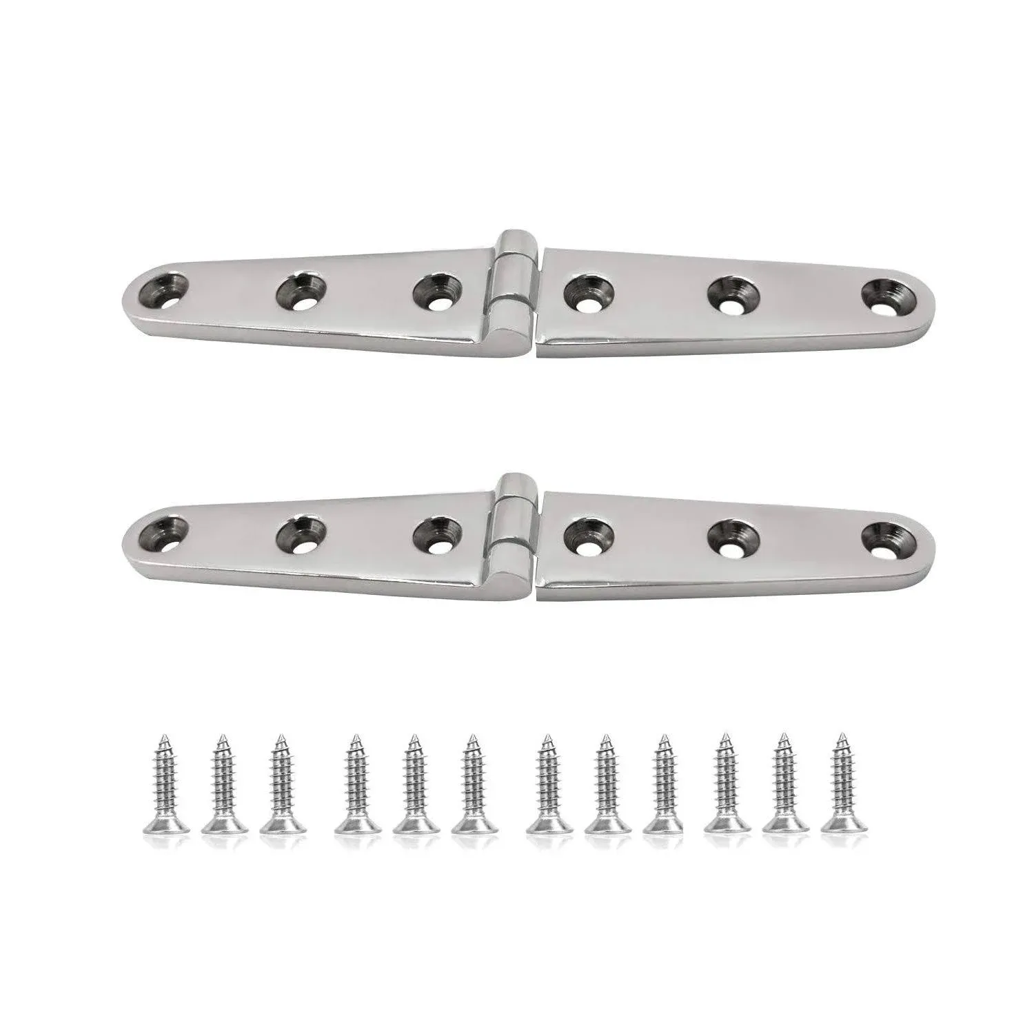 Pair 6&#034; x 1&#034; Marine Hatch Strap Hinge Deck Door Hinge Stainless Steel 316 Cas...