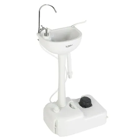 VINGLI Upgraded Portable Sink| Rolling Hand Wash Basin Stand with Towel Holder & Soap Dispenser & Wheels, Perfect for Garden/Camping/Outdoor Events/Gatherings/Worksite/RV/Indoor