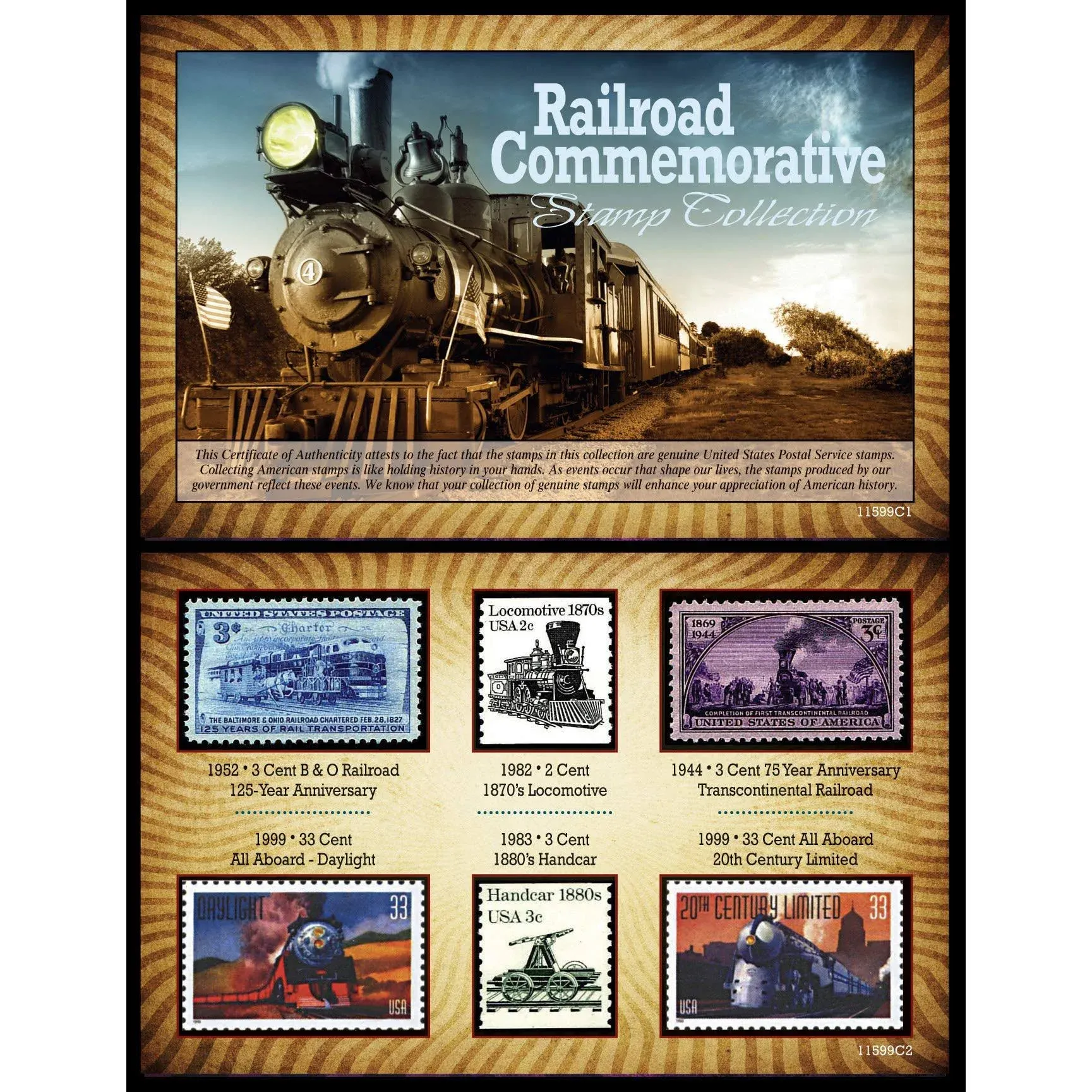 NEW American Coin Treasures Railroad Commemorative Stamp Collection 11599  | eBay