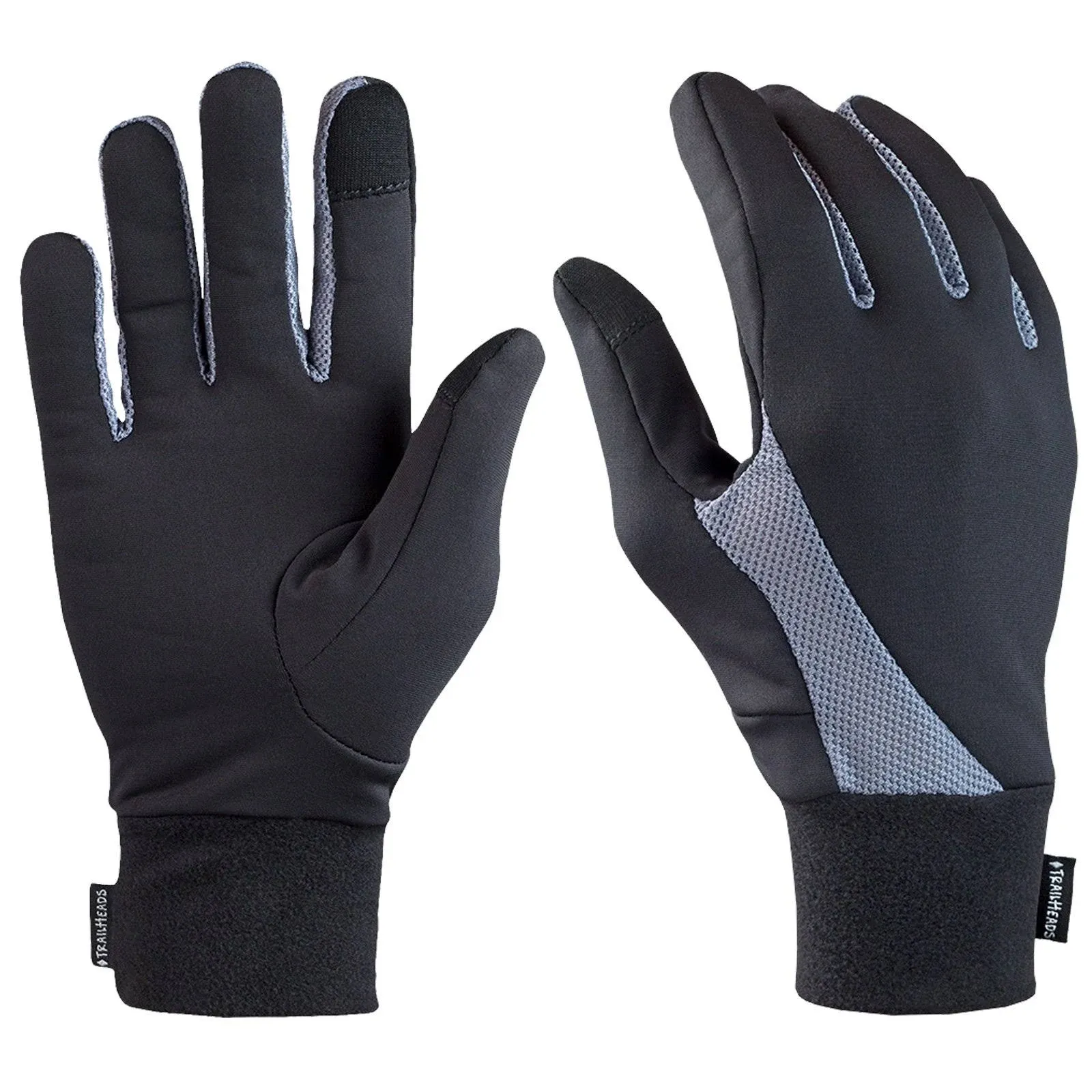 TrailHeads Elements Touchscreen Running Gloves - Black/Grey (Medium)