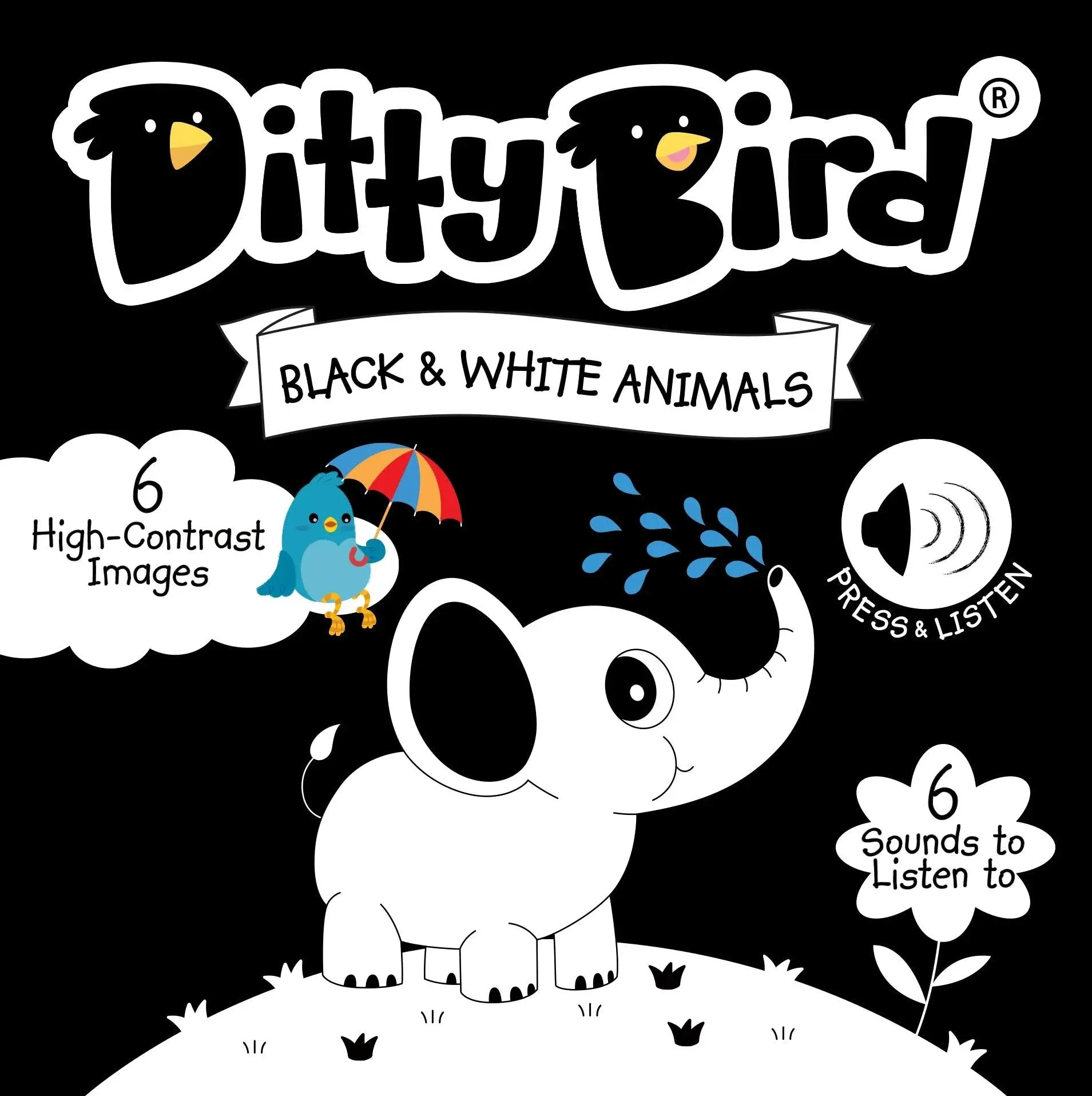 Ditty Bird Black and White Sound book - New born