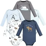 Hudson Baby Infant Boy Cotton Long-Sleeve Bodysuits Forest Animals 5-Pack 0-3 Months