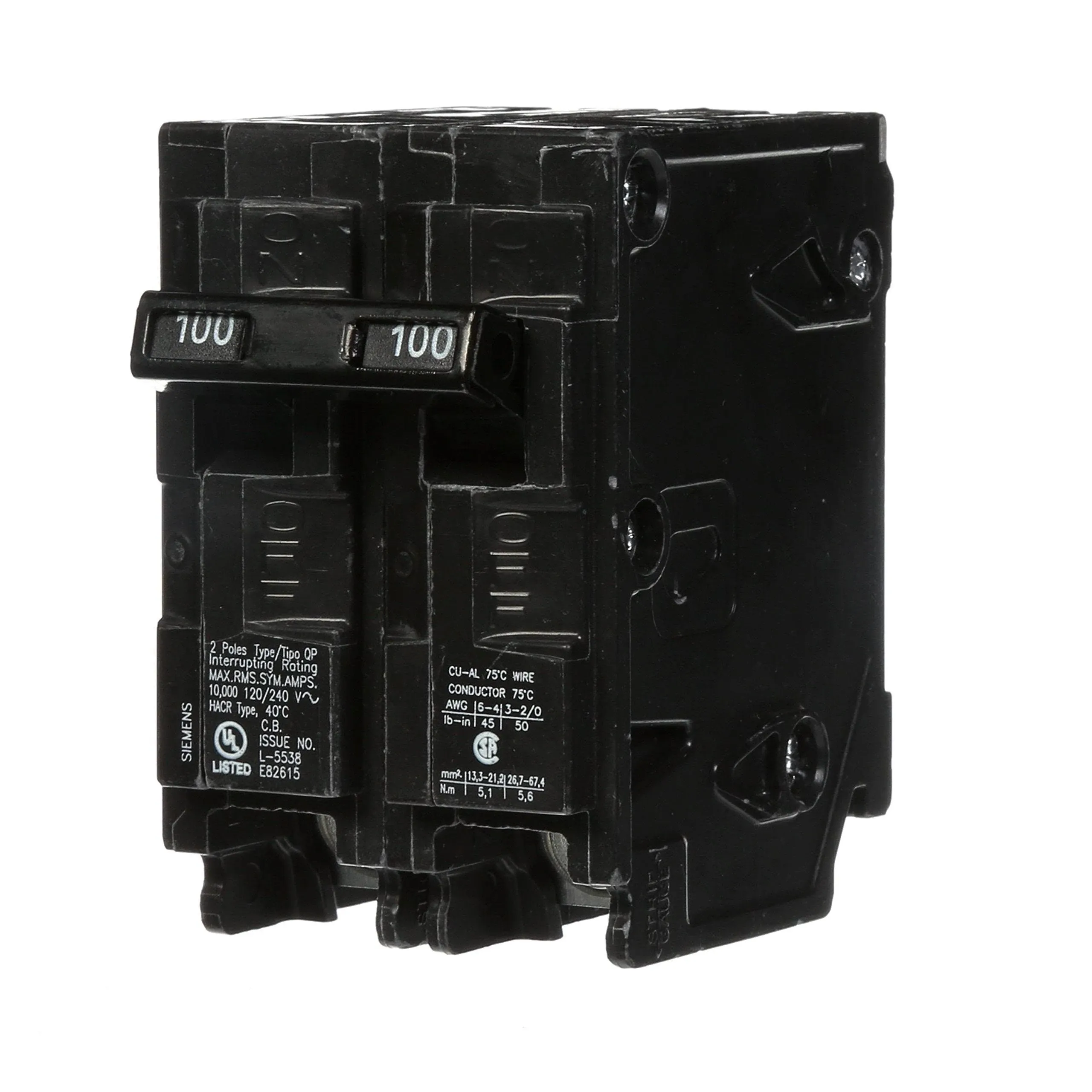 Siemens Q2100HH 2 Pole Circuit Breaker