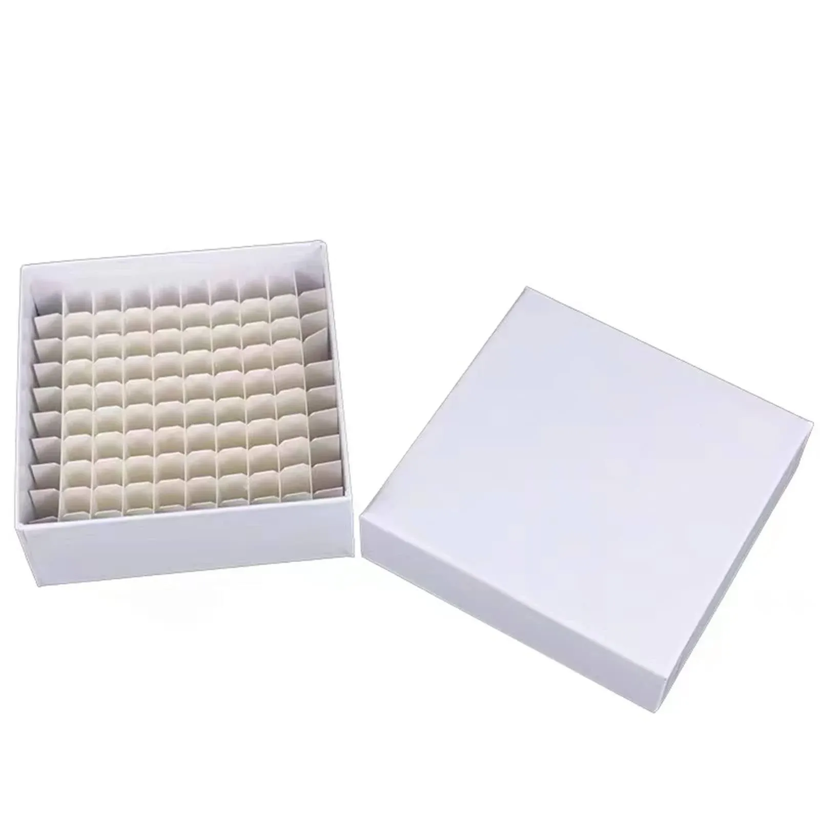 Cardboard Freezer Box - White/81 Place,Water and Ice Resistant Coating,For storing 1.5-2.0 mL cryovials(Pack of 6)