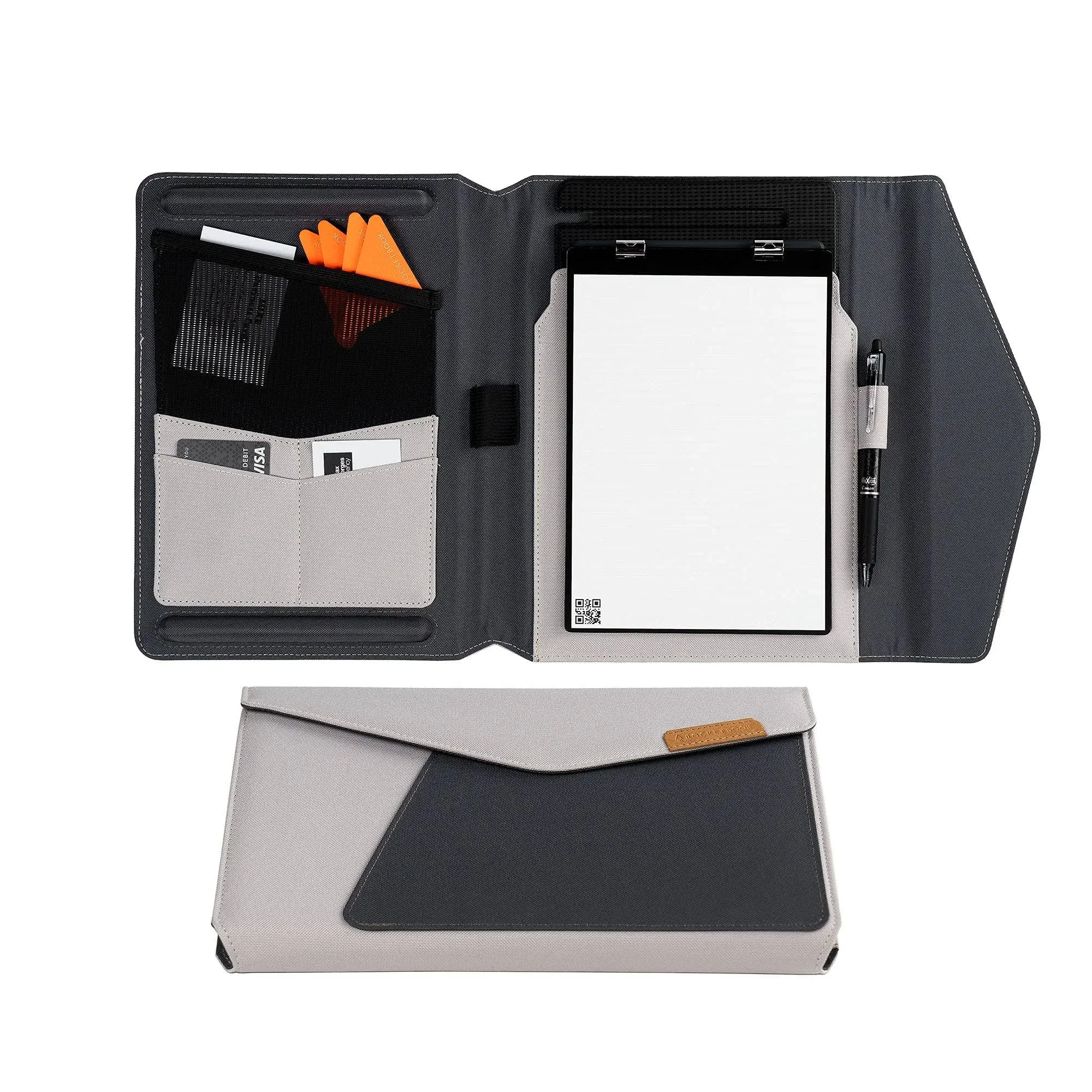 Rocketbook Capsule Cover for Orbit Executive - 100% Recyclable Cover with Pen Holder, Magnetic Clasp & Inner Storage - Gray