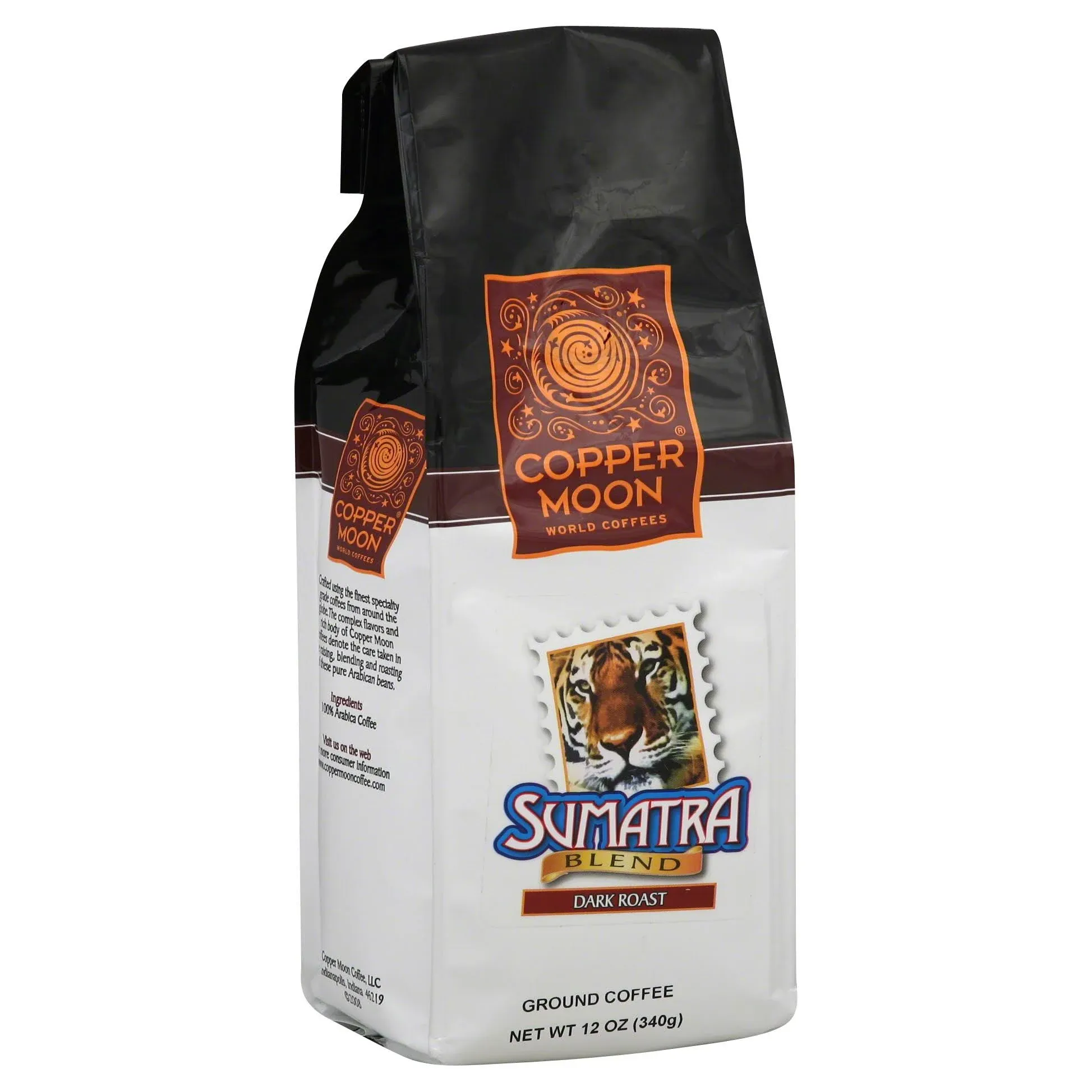 Copper Moon Ground Coffee, Dark Roast, Sumatra Blend, 12 Oz