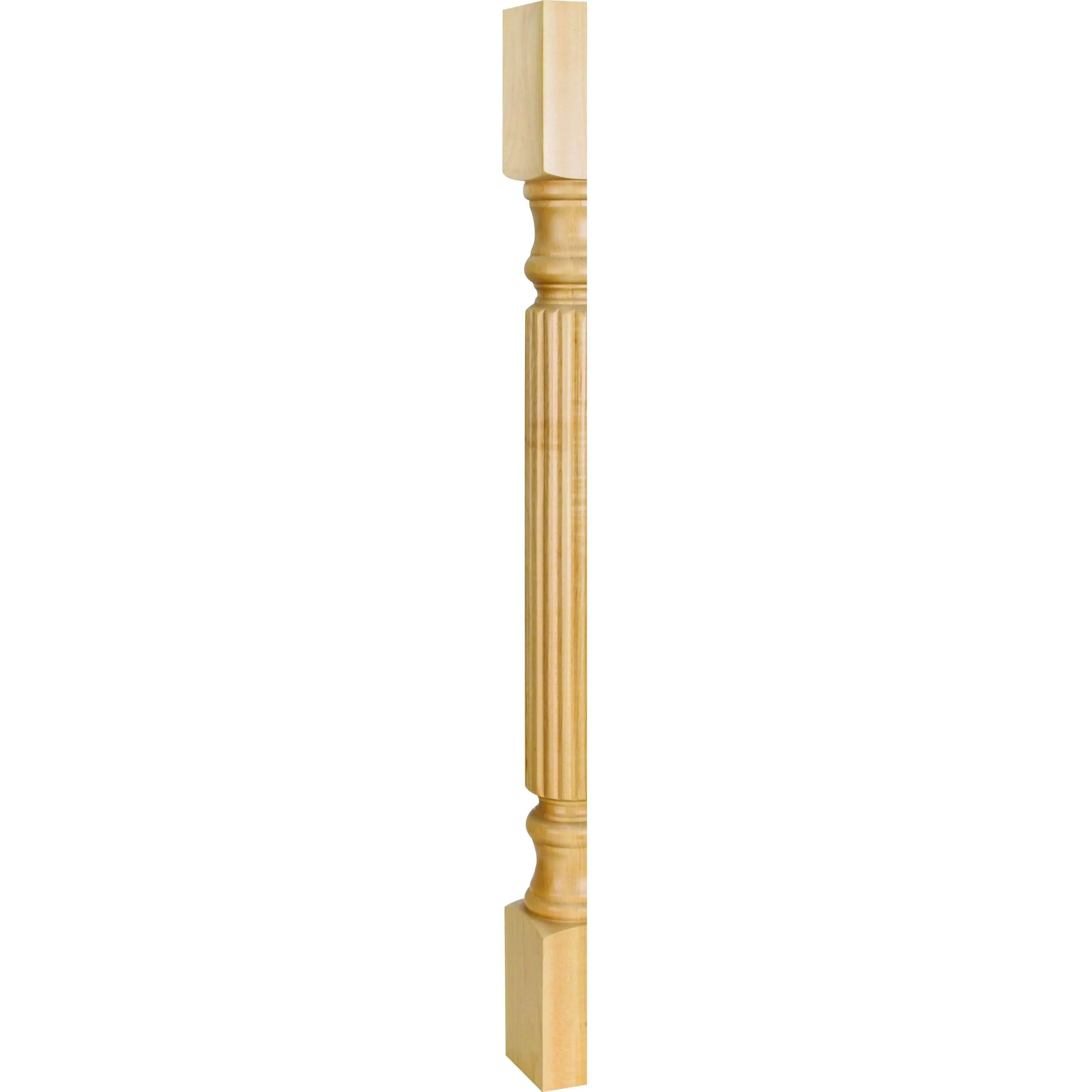 Posts and Corner Posts Collection - Wood Post with Reed Pattern (Island Leg) in Rubberwood Wood by Hardware Resources