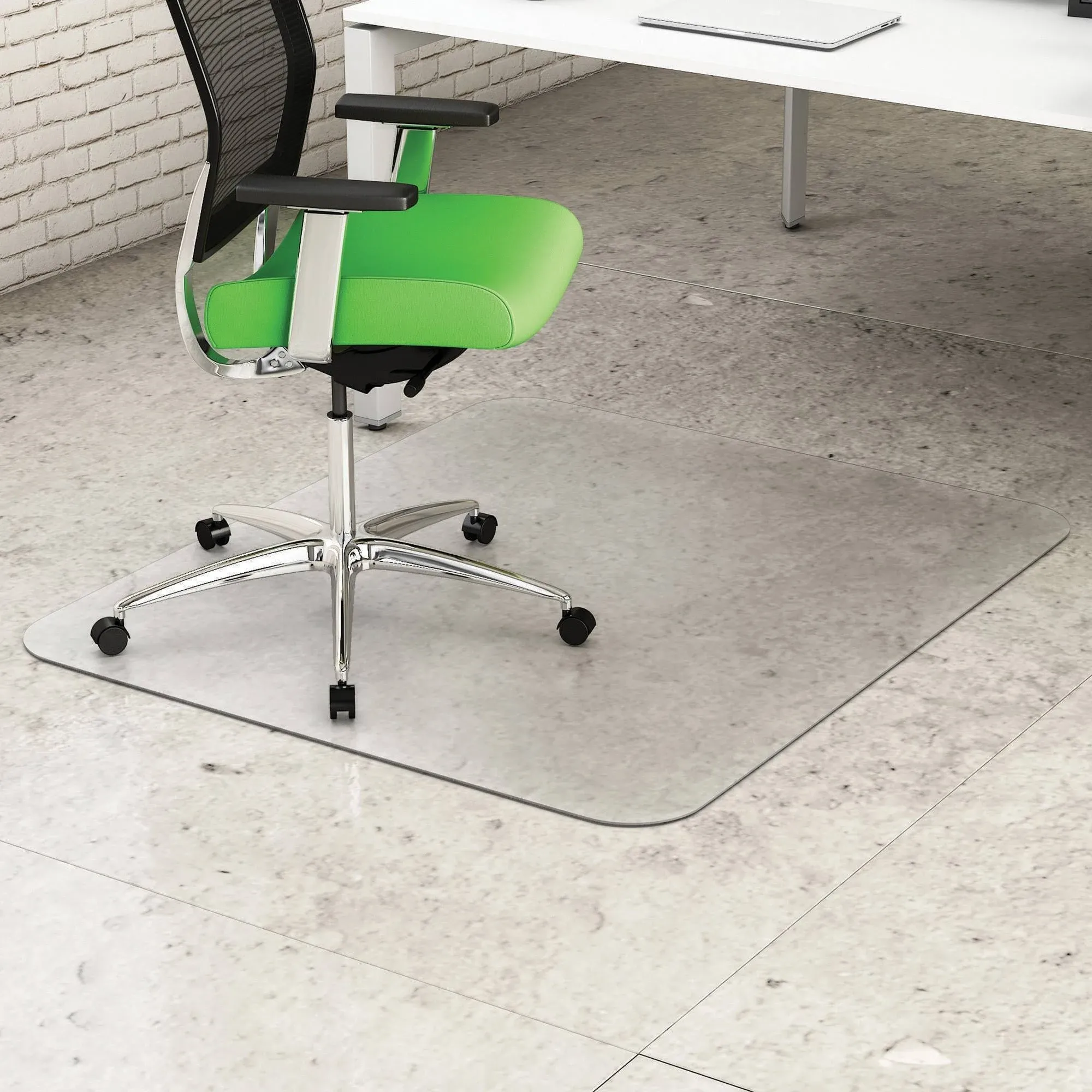 Deflecto Deflect-O Earth Source Chair Mat for Hard Floors, Straight Edge, 36" x 48", Clear