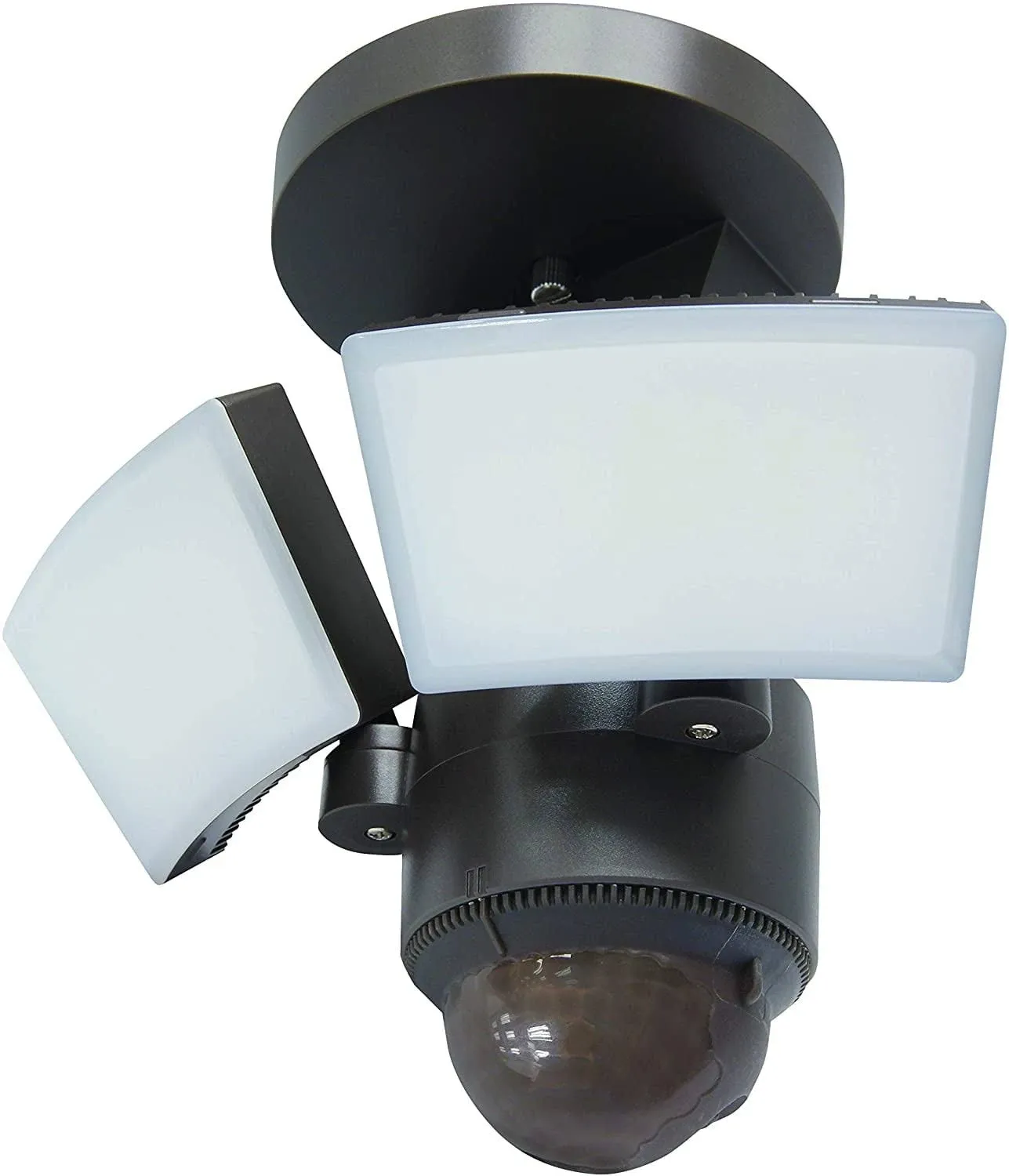 "LM-1811 Motion Security Flood Light, 1100 Lumen 180 Degree 50' Detection Eave Wall Mount BZ"