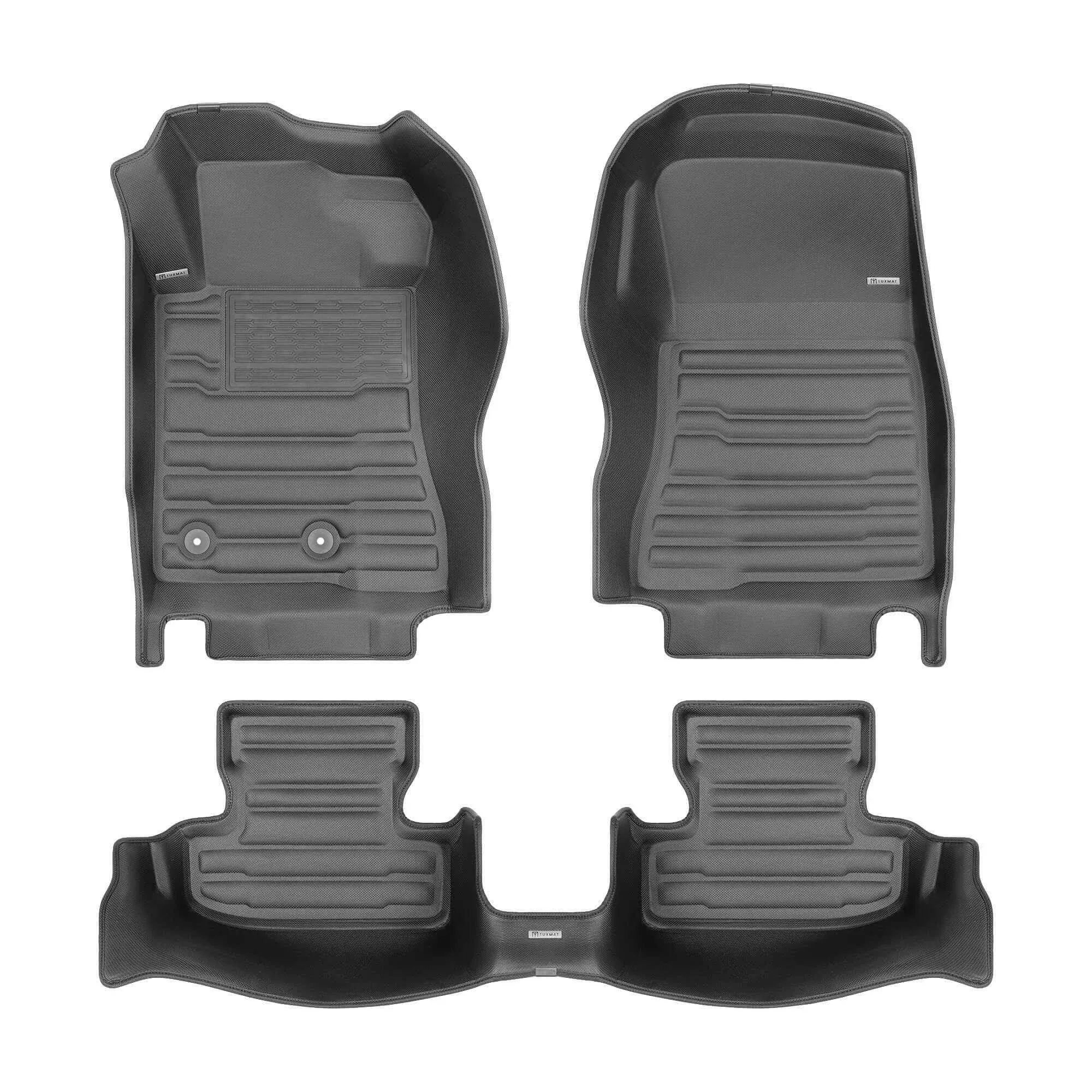 2022-2024 Hyundai Tucson TuxMat 8638 - Black Front and Rear Row Custom Floor ...