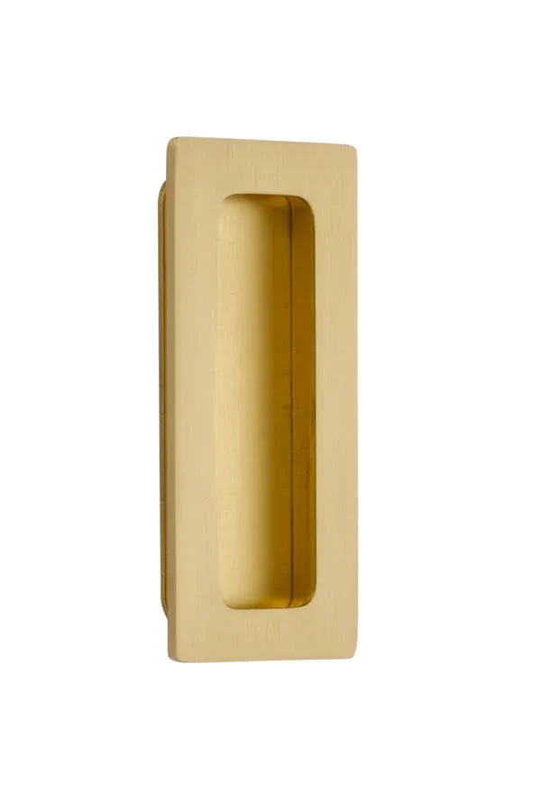 Emtek 220304US4 4 in. Modern Rectangular Flush Pull, Satin Brass