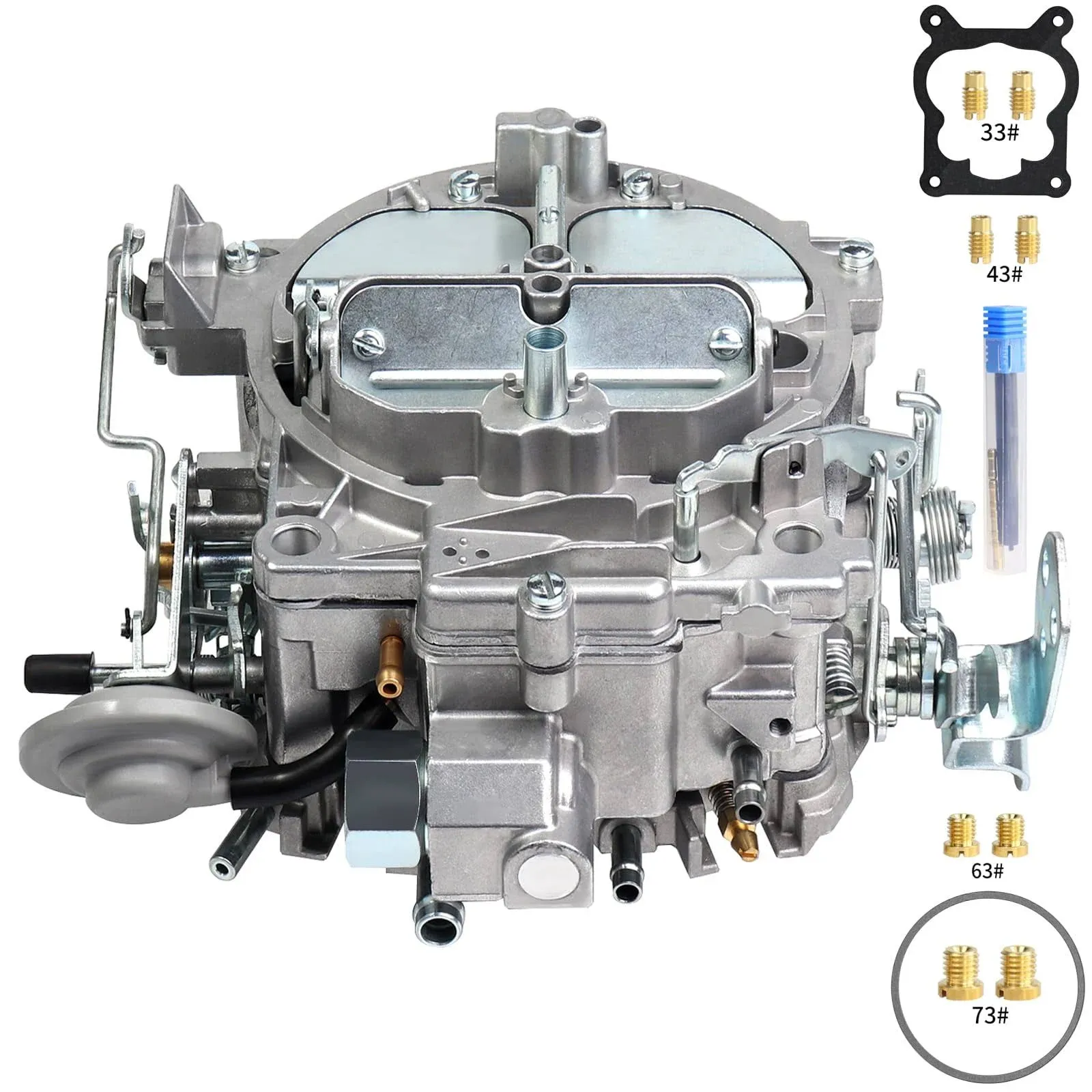 4 Barrel Carburetor for 1901R Rochester Quadrajet 4MV, 1966-1973 GM Chevrolet 327 350 427 454 c.i.engines, 1968-1973 Chevy/GMC Trucks 750 CFM Vacuum