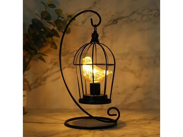 JHY DESIGN Birdcage Bulb Decorative Lamp Battery Operated 12' Tall Cordless Accent Light with Warm White Fairy Lights Bird Bulb for Living Room.