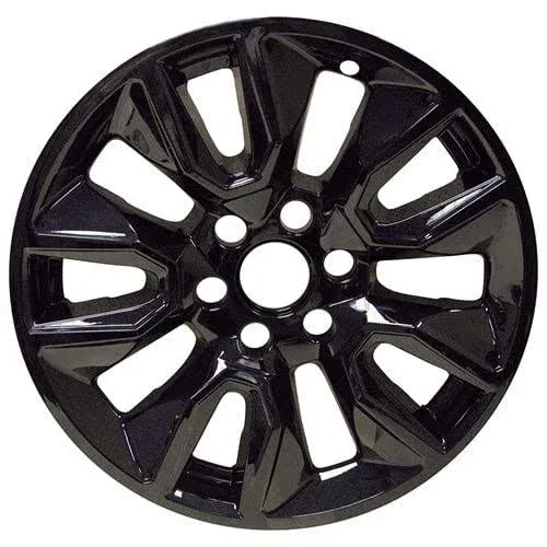 20" Gloss Black Wheel Skin Set Made for Chevrolet Silverado (19-22), Suburban (21-22) | Durable ABS Plastic Cover - Fits Directly Over OEM Wheel