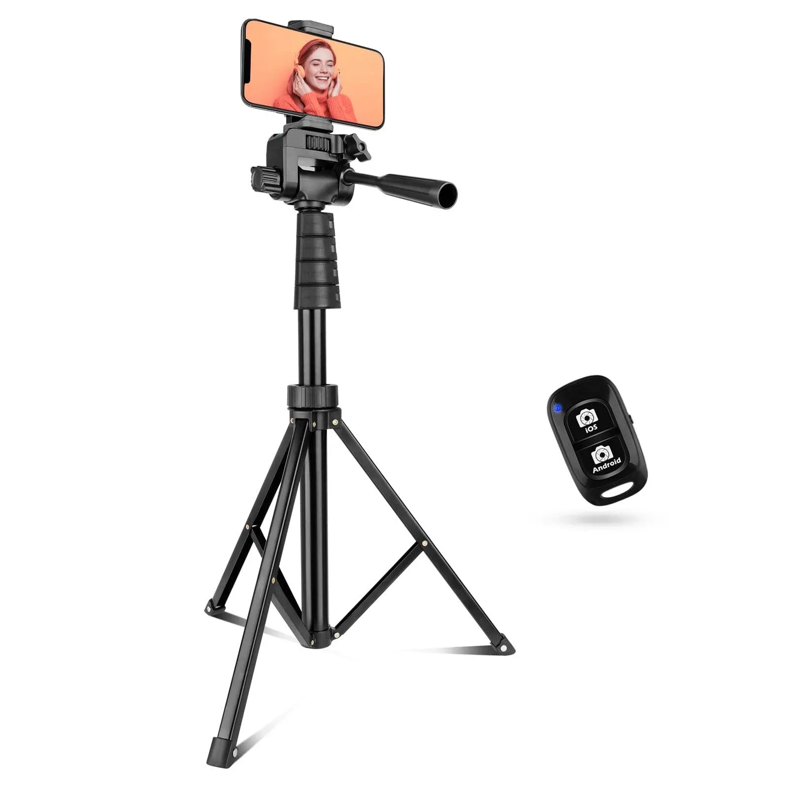 Aureday 67" Phone Tripod&Camera Stand, Selfie Stick Tripod with Remote and Phone