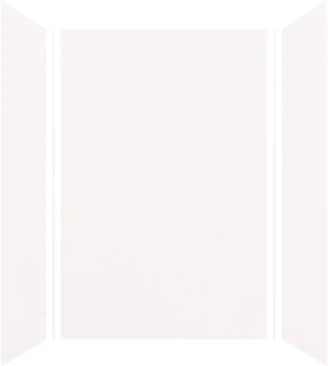 Expressions 36 in. x 48 in. x 72 in. 3-Piece Easy Up Adhesive Alcove Shower Wall Surround in White