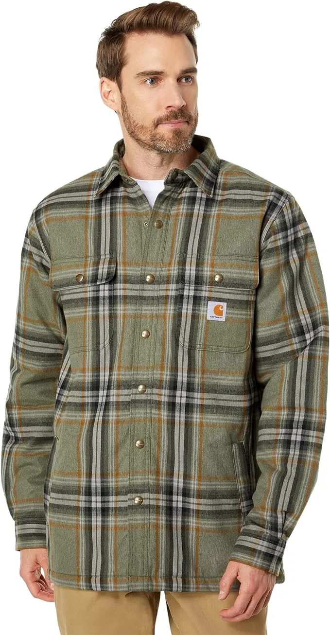 Carhartt Men's 105430 Relaxed Fit Flannel Sherpa-Lined Shirt Jac