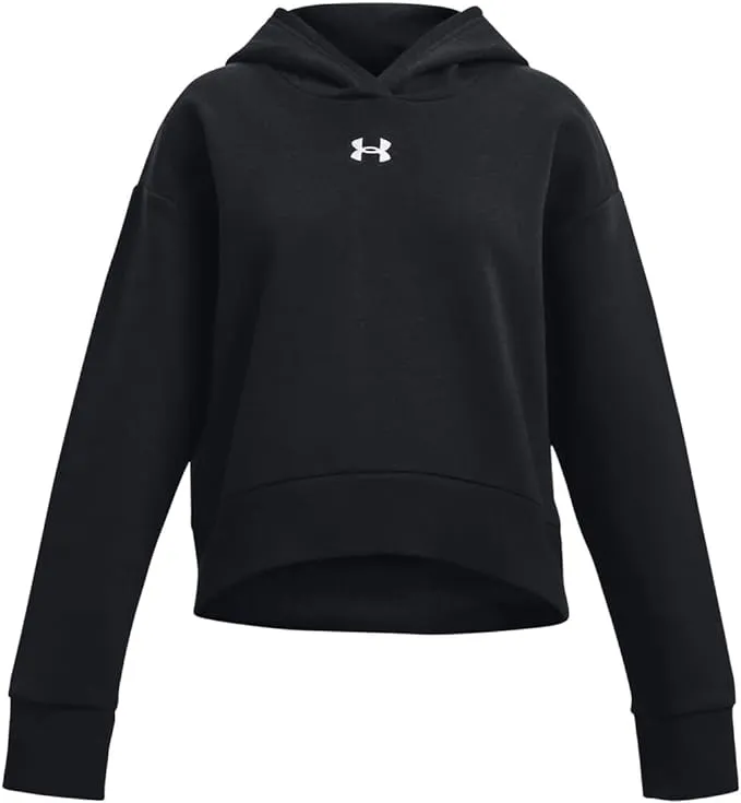 Girls Under Armour Rival Fleece Crop Hoodie - Black