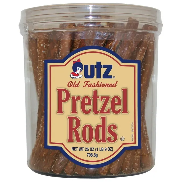 Utz Old Fashioned Pretzel Rods, 25 oz Barrel