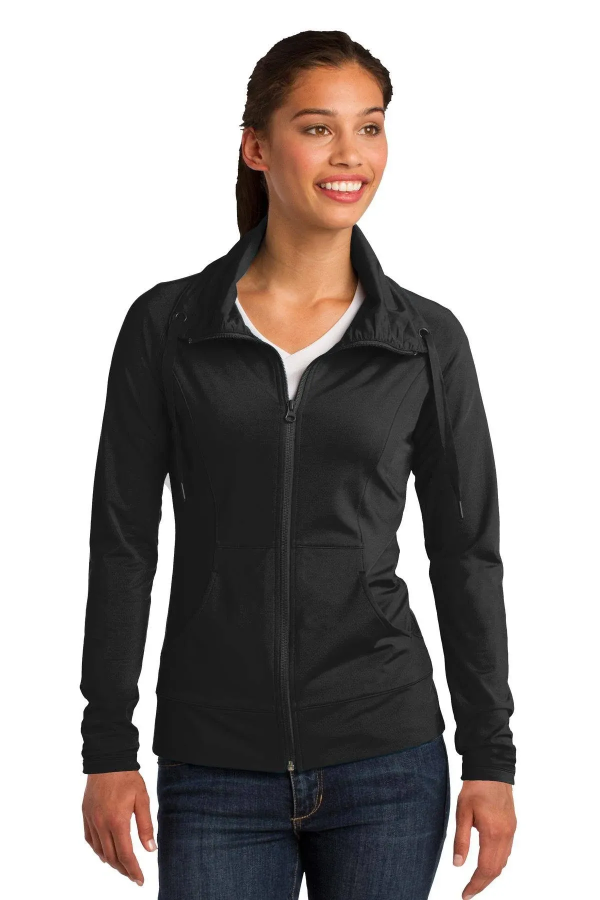 SPORT-TEK LST852 Women's Sport-Wick Stretch Full-Zip Jacket - Black LST852 L [Apparel]