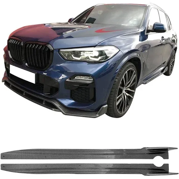 Fit 19-22 BMW G05 X5 M Sport Side Skirt Extension Panel Lip Carbon Fiber Print