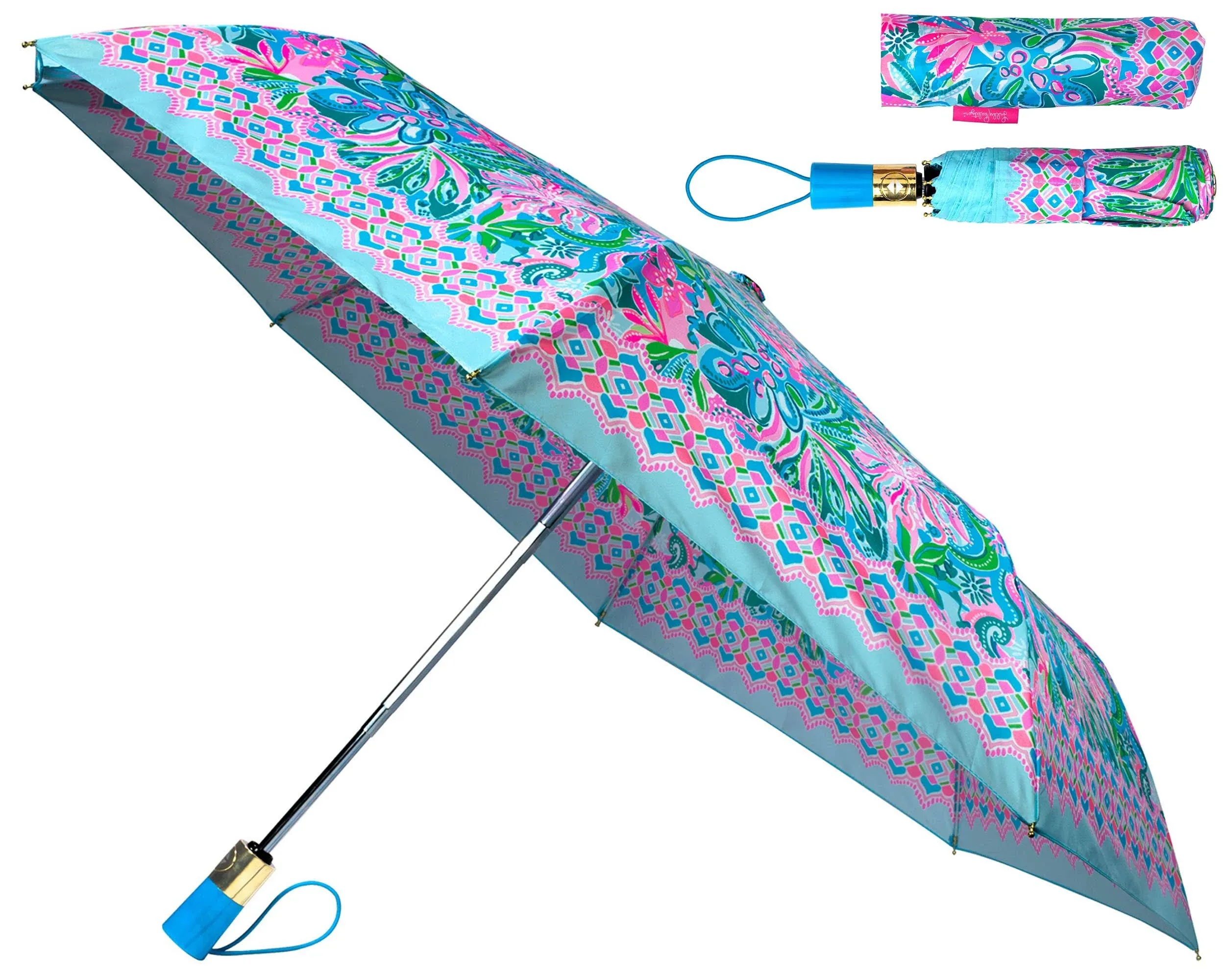 Lilly Pulitzer Golden Hour Travel Umbrella