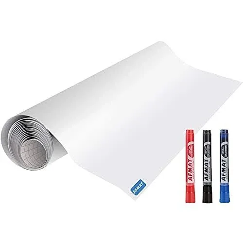 White Board Roll,11ft Dry Erase Paper, AFMAT Dry Erase Wall Sticker...