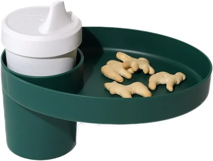 My Travel Tray Oval - USA Made. Extend Your Current Cup Holder to Hold Your Cup Plus a Tray for Snacks, Toys and Accessories. Enjoyed by Toddlers, Kids and Adults! (Racing Green)