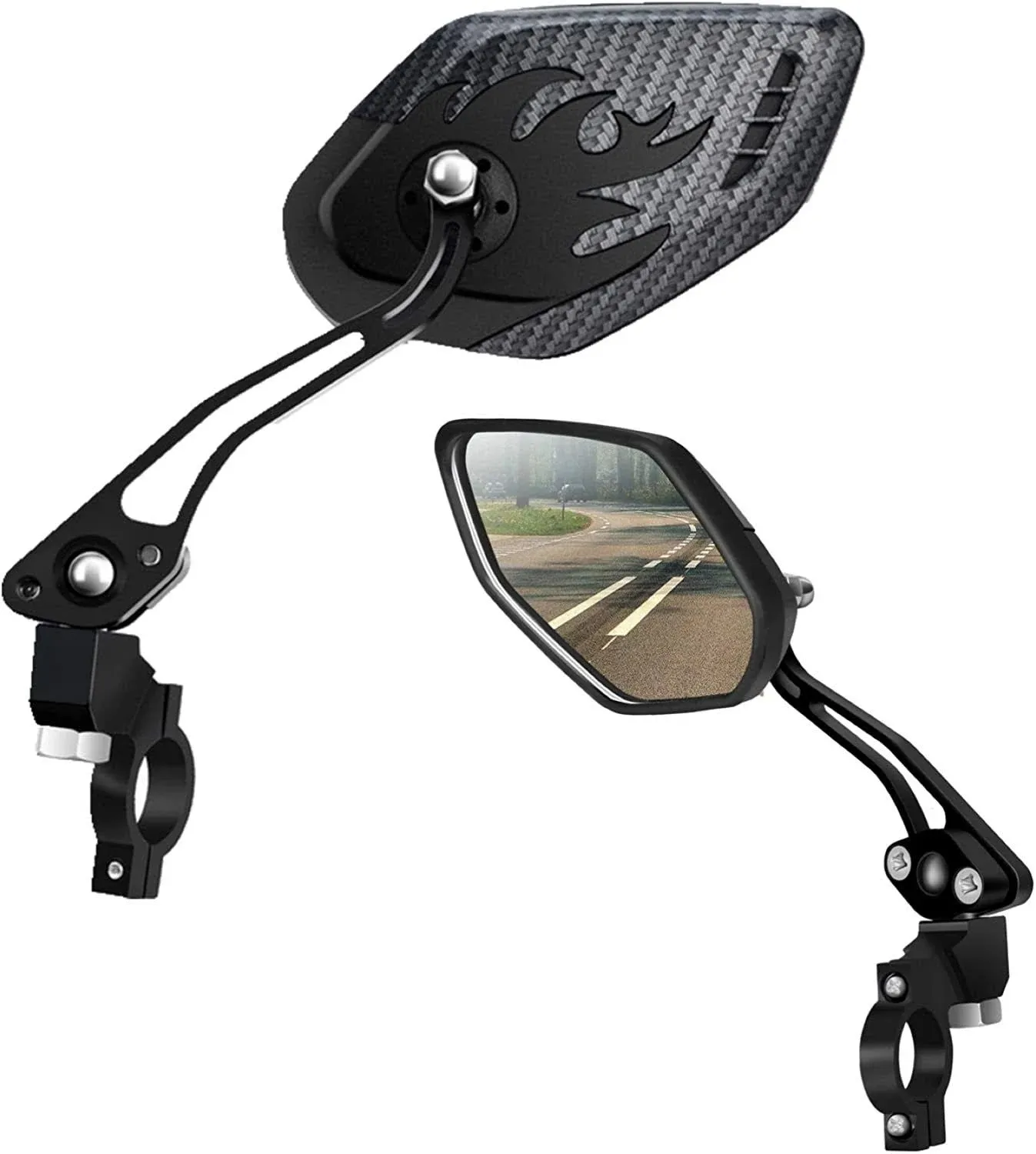 1 Pair Adjustable Bike Rear View  Handlebar Bike Mirror