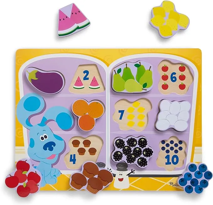 Melissa & Doug Blue's Clues & You! Wooden Chunky Puzzle - Fridge Food