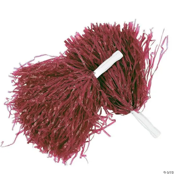 Burgundy Team Spirit Cheer Pom-Poms - 12 Pc.