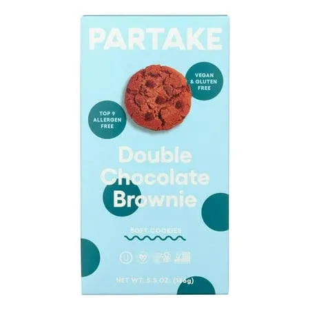 Partake, Soft Baked Cookies, Double Chocolate, 5.5 oz (156 g)