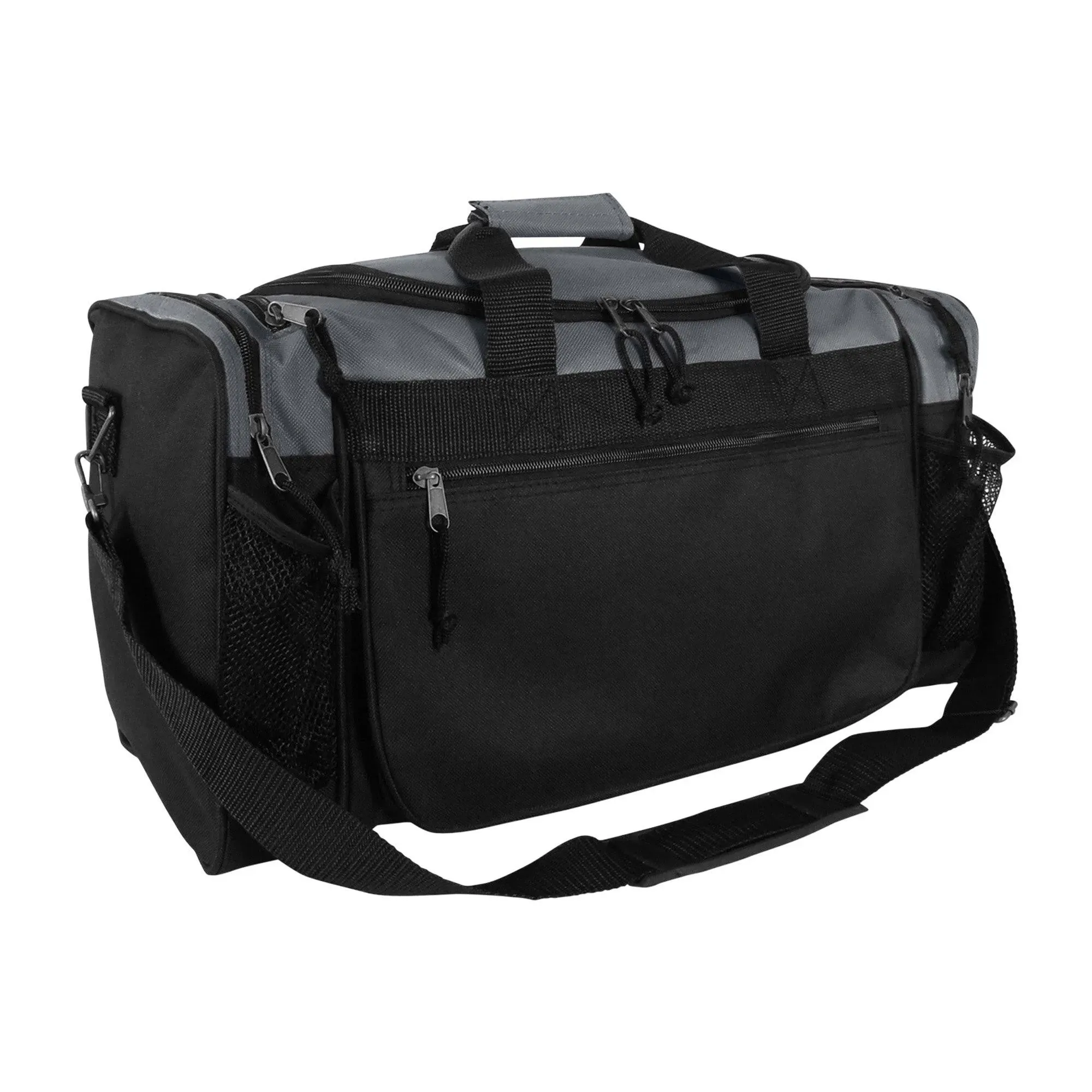 DALIX Brand New Duffle Bag Sports Duffel Bag in Black Gym Bag Gray