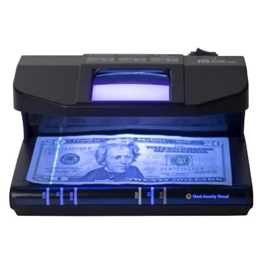 Royal Sovereign UV, mg, FL, and Microprint 4-Way Counterfeit Detector in Black