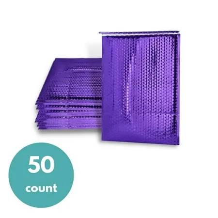 MMBM 50 Pcs - 13.75 x 11 Purple Poly Bubble Padded Envelopes Packaging Shipping Mailers Protection Bags