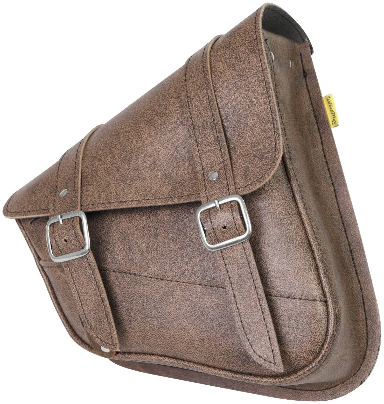 Willie &amp; Max Revolution Universal Swingarm Saddlebag Vintage Brown #59779-00