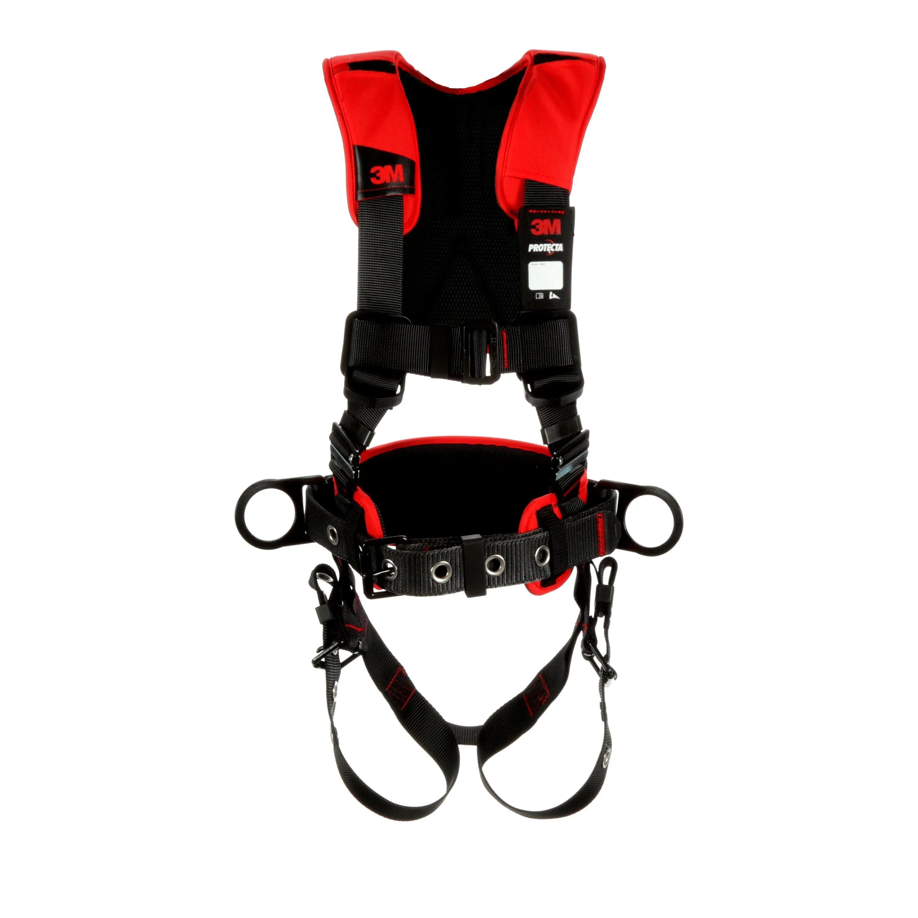 3M PROTECTA Full Body Harness: Vest Harness, Mating / Tongue, Mating, XL, Belt, Padded, Steel, Black