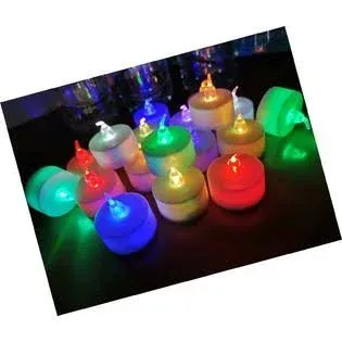 LANKER 24 Pack LED Tea Lights Candles 7 Color Changing Flameless Tealight Candle ...