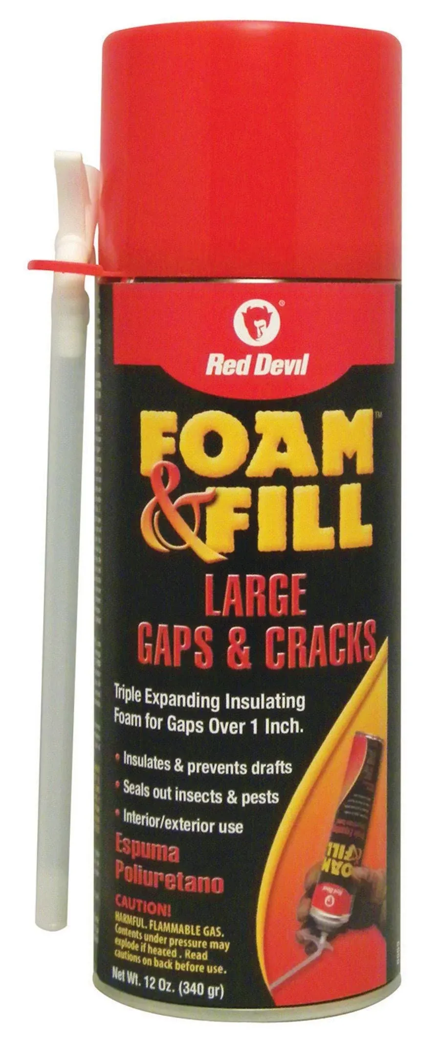 Red Devil 0909 Foam & Fill Expanding Polyurethane Sealant, 12oz, Champagne (Case of 12)