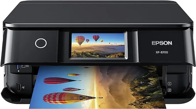 Epson Expression Photo XP-8700 Wireless All-in-One Printer with Built-in Scanner and Copier and 4.3" Colour Touchscreen , Black