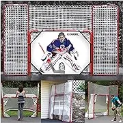 EZGoal 4&#039; x 6&#039; Hockey Folding Steel 2&#034; Goal with 10&#039; x 6&#039; Backstop, 4 Targets...