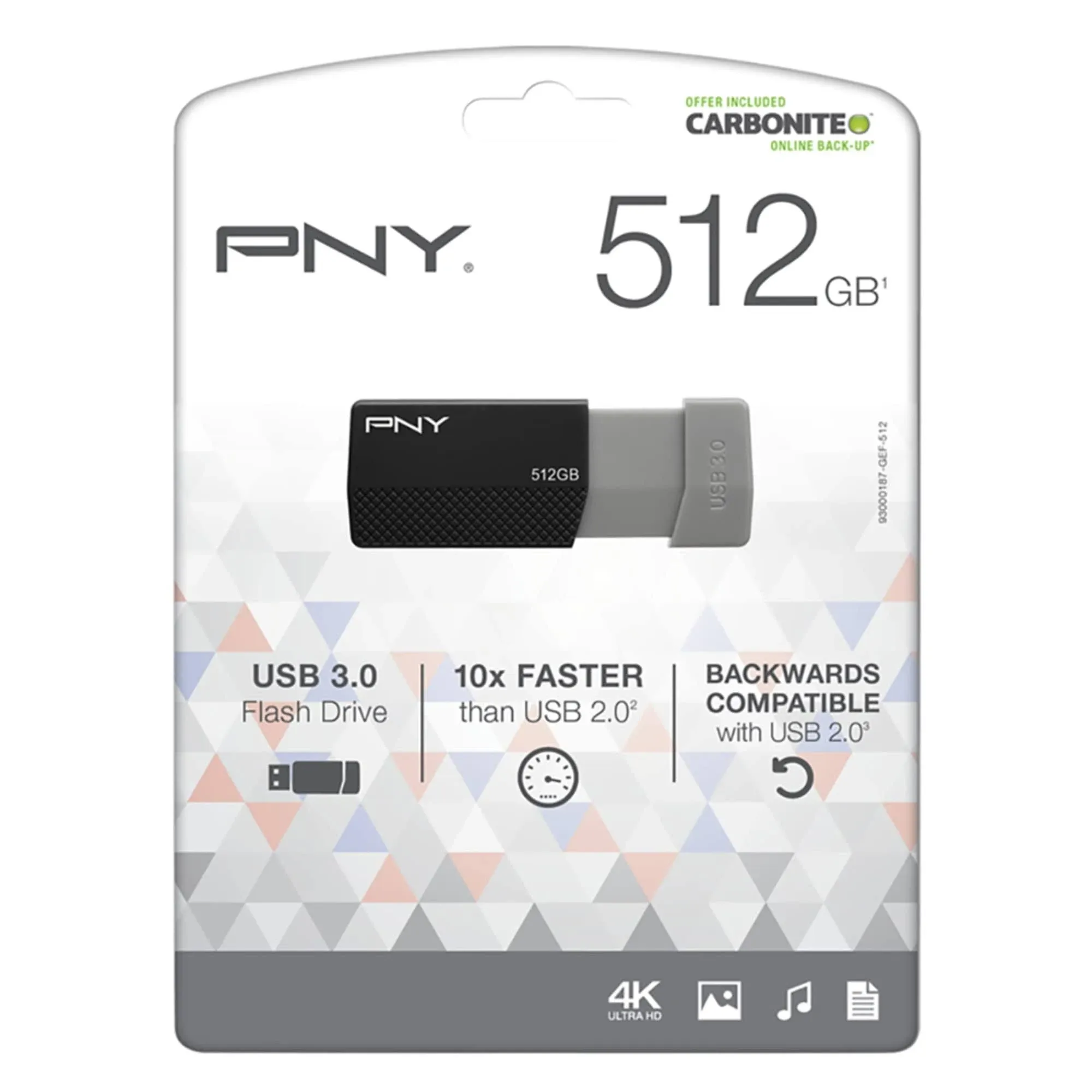 PNY USB 3.0 Flash Drive, 256GB, Assorted Colors, P-FD256ELEDG