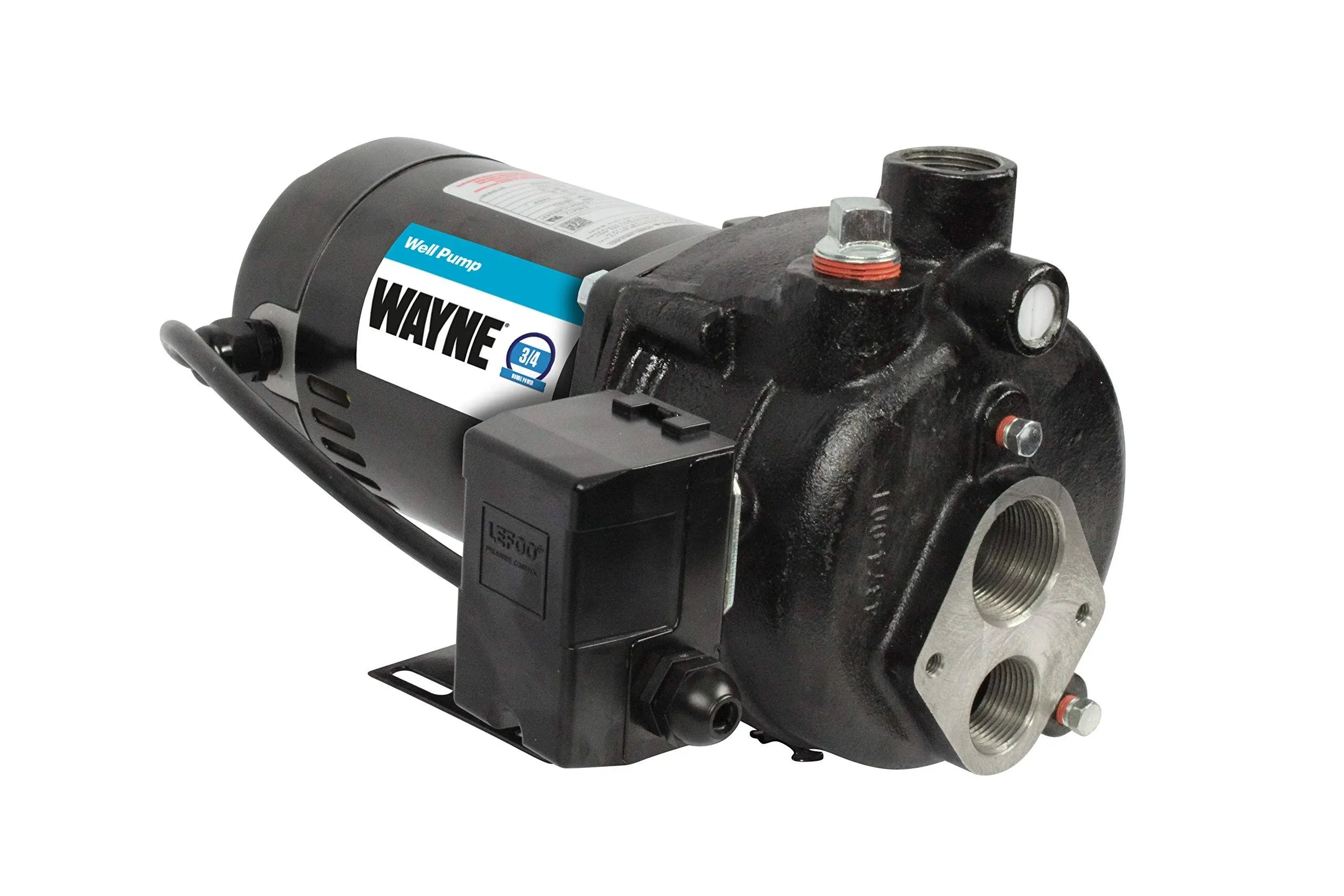 WAYNE CWS75 - 3/4 HP Cast Iron Convertible Jet Well Pump - Up to 462 Gallons Per Hour - Heavy Duty Jet Well Pump,Black