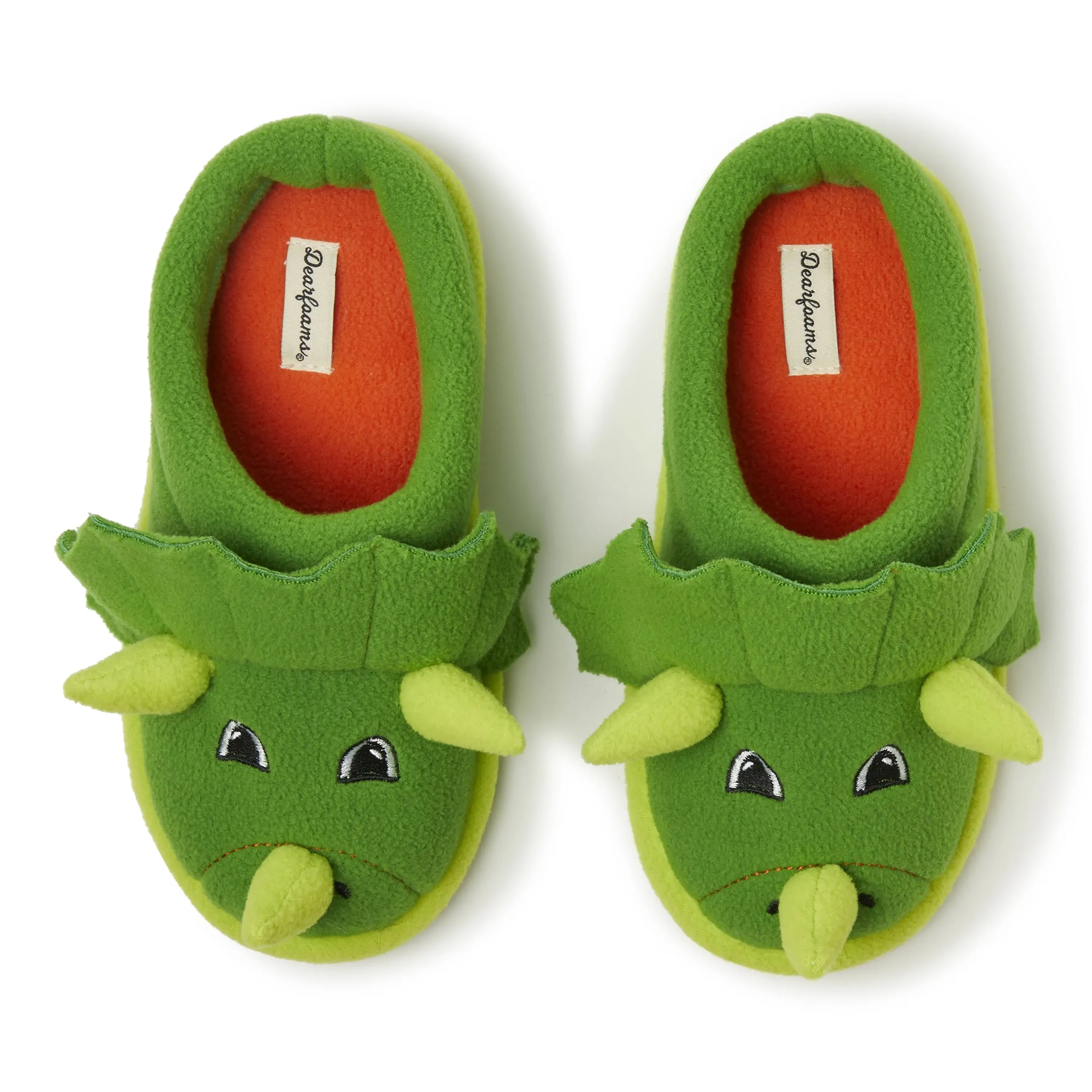 Dearfoams Kids Peyton Animal Clog Slippers, Size Childs 13-1, Green Dinosaur