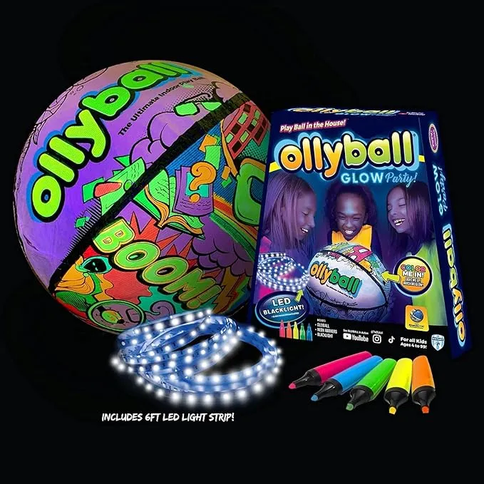 Ollyball Glow Party Glow-in-the-Dark Inflatable w/ LED Blacklight