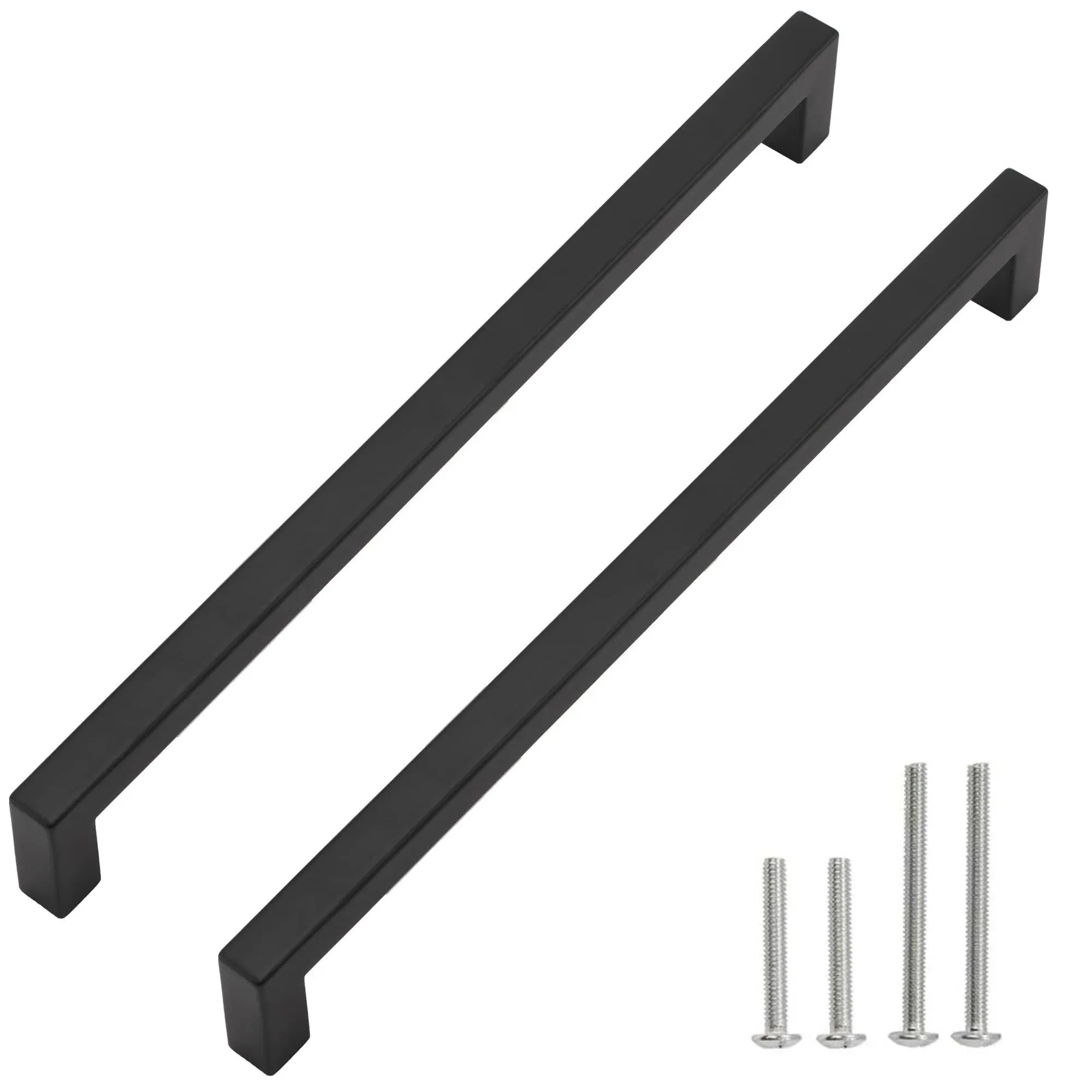 Redunest Cabinet Pulls Matte Black Cabinet Handles Square Drawer Pulls, 5 Pack 11 ...